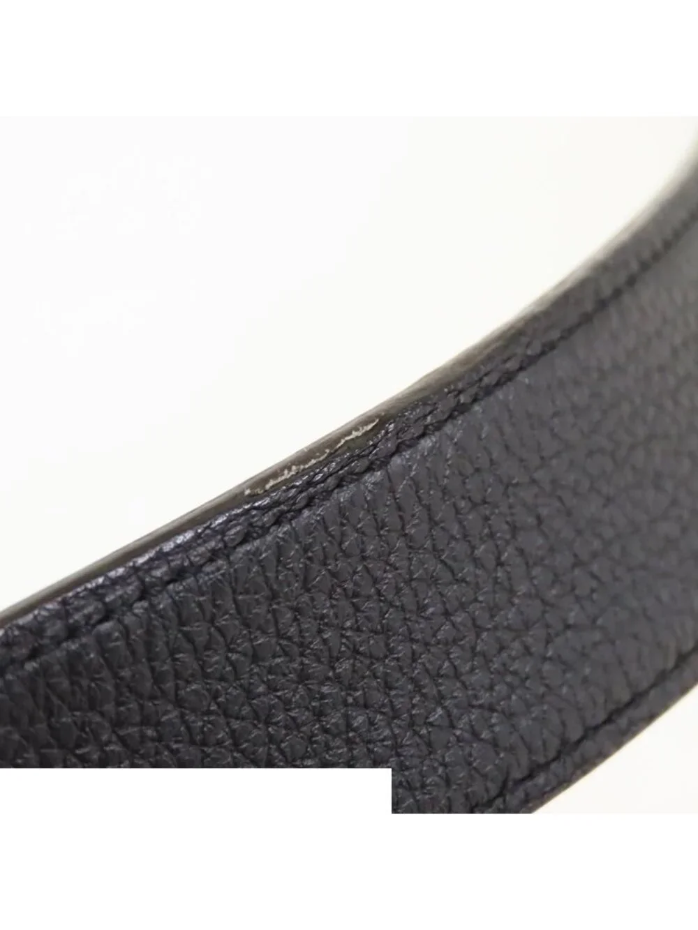 Hermes Constance Belt Black Silver Box Calf Taurillon Touareg Reversible 90